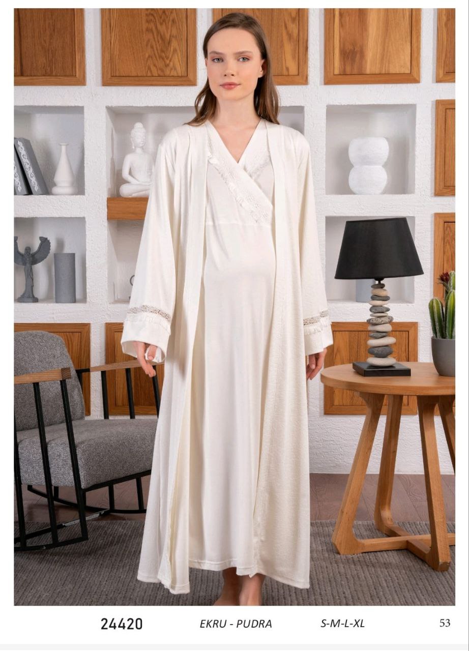 Women's cotton dress with a soft touch robe 24420