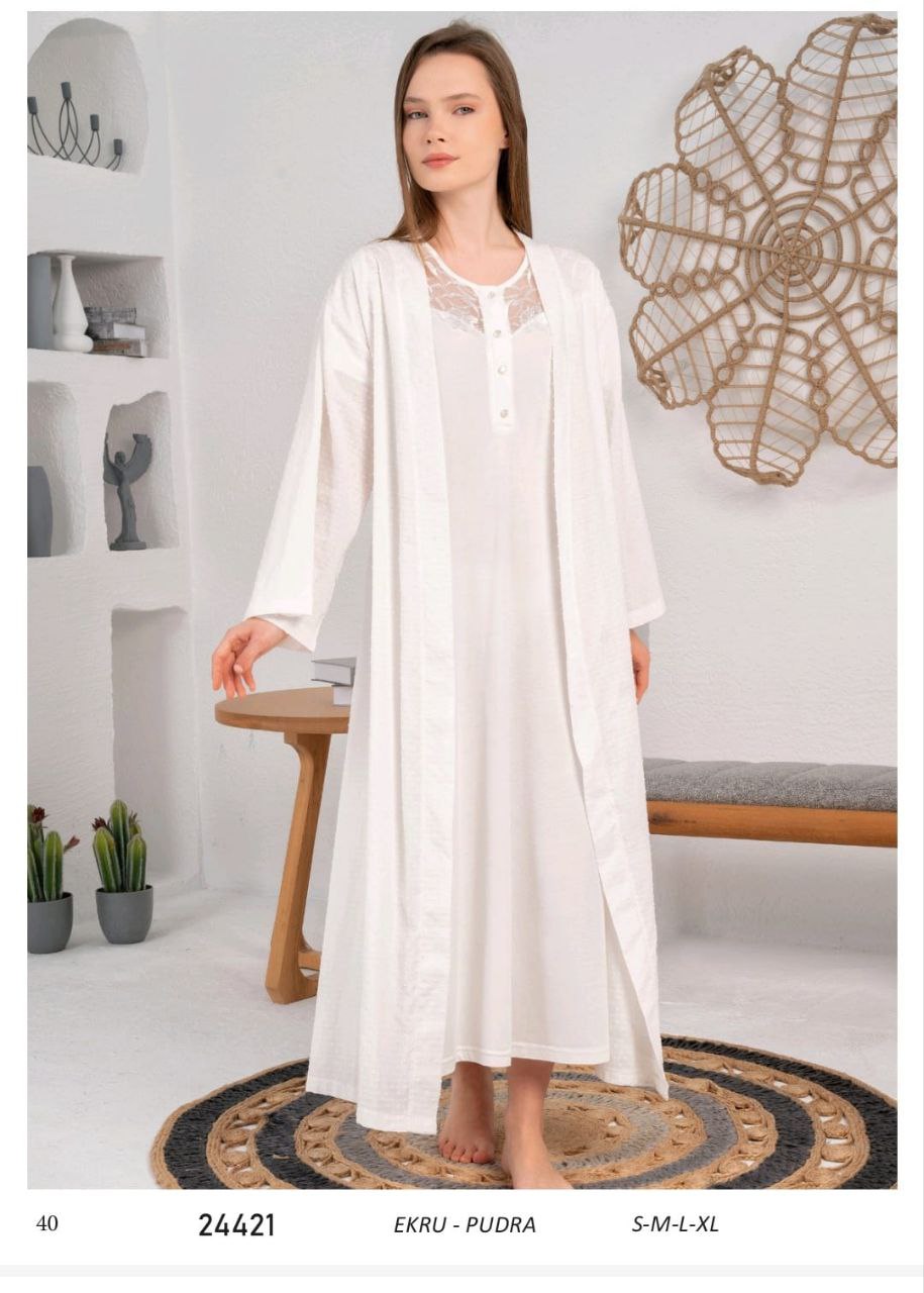 Women's cotton dress with a soft touch robe 24421