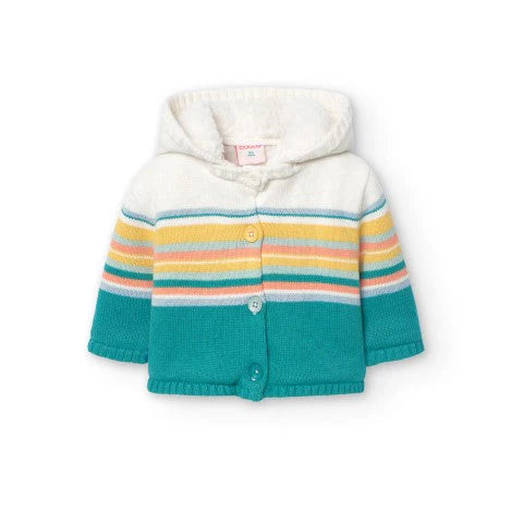 Boboli - Knitted quilted jacket with hood Dinos and Dots 119191