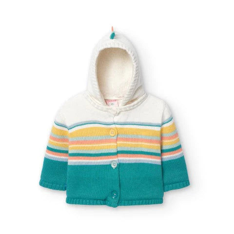 Boboli - Knitted quilted jacket with hood Dinos and Dots 119191