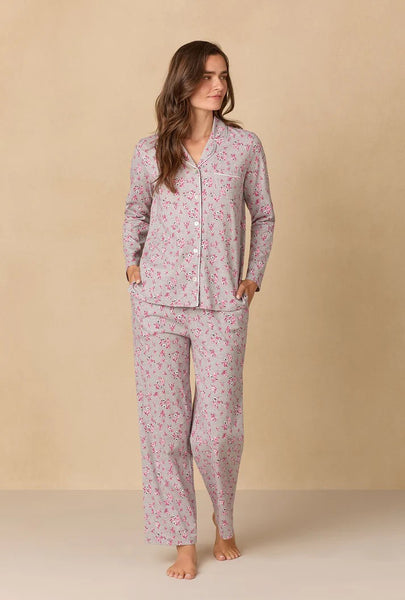 Holiday Floral Cotton Long Pajama Set 92679-026