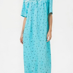 Light pure cotton half-sleeve dress with lace and front buttons 25-01-A-2