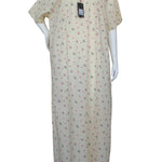 Light pure cotton half-sleeve dress with lace and front buttons 25-01-A-3