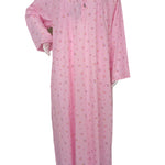 Long-sleeved dress in lightweight pure cotton with lace and front buttons 25-01-B-1