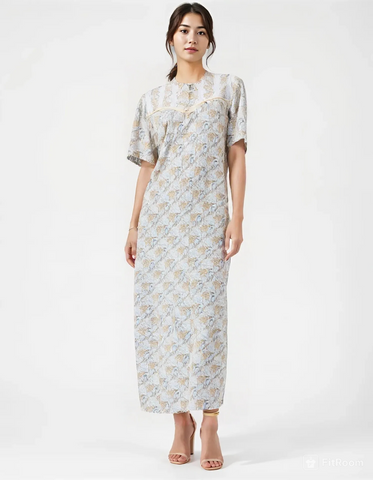 Women's half-sleeved cotton floral dress 25-04-A-3