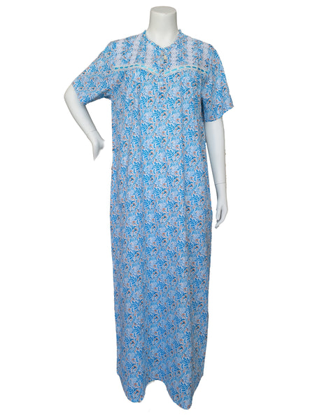 Women's half-sleeved cotton floral dress 25-04-A-2