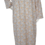 Long-sleeved dress in lightweight pure cotton with lace and front buttons 25-04-B-3