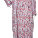 Long-sleeved dress in lightweight pure cotton with lace and front buttons 25-08-B-3