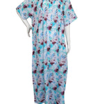 Half-sleeved dress in pure cotton with lace and a V-neck with three buttons 25-09-A-2