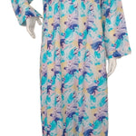 Long-sleeved dress in lightweight pure cotton with lace and front buttons 25-09-B-1