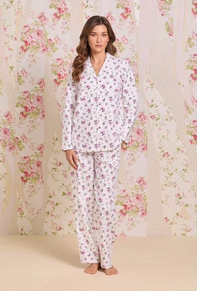 Winter Rosette Cotton Flannel Pajama 90109-138