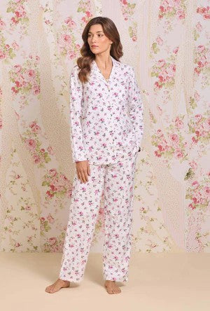 Winter Rosette Cotton Flannel Pajama 90109-138