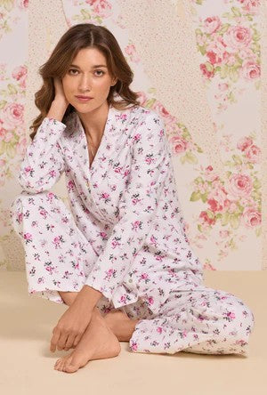 Winter Rosette Cotton Flannel Pajama 90109-138