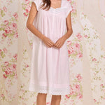 Pink Gingham Cotton Lawn Cap Sleeve Waltz Nightgown E60128-953
