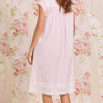 Pink Gingham Cotton Lawn Cap Sleeve Waltz Nightgown E60128-953