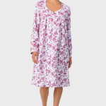 Crimson Floral Quilted Zip Duster 00037-642
