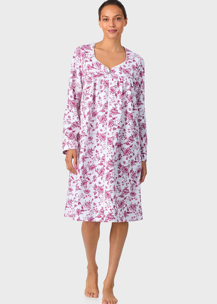 Crimson Floral Quilted Zip Duster 00037-642