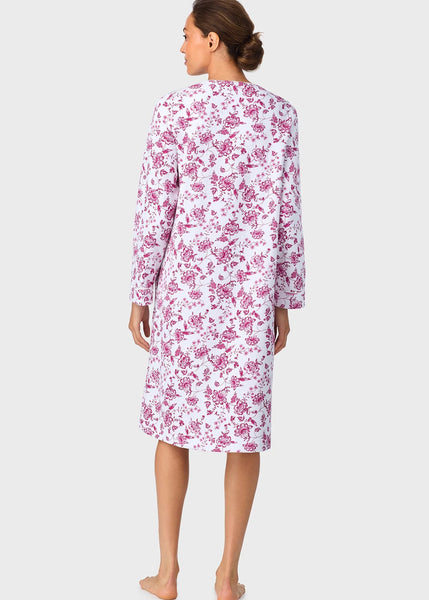 Crimson Floral Quilted Zip Duster 00037-642