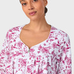 Crimson Floral Quilted Zip Duster 00037-642