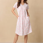 Coral Toile Waltz Cotton Knit Nightgown 62672-817