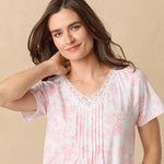 Coral Toile Waltz Cotton Knit Nightgown 62672-817