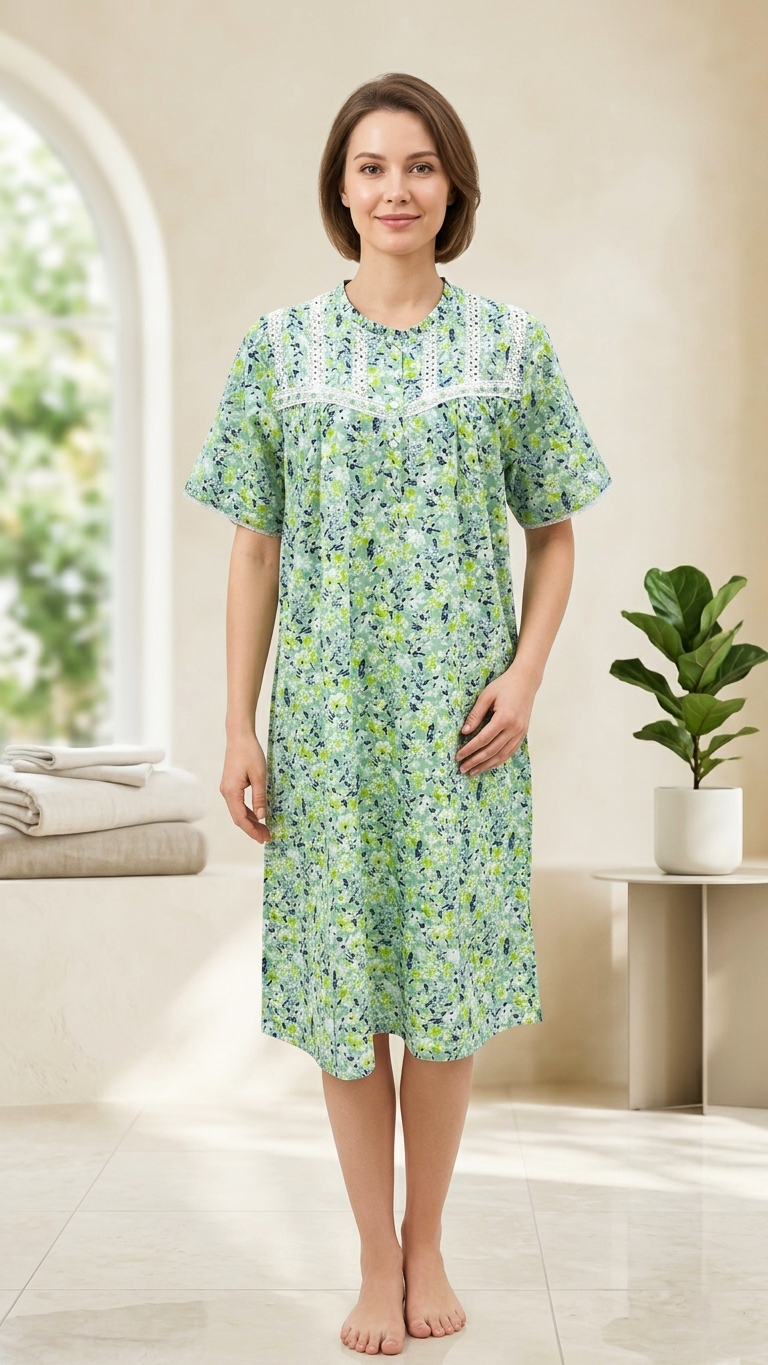Half-sleeved dress in pure cotton 26-10-C-1