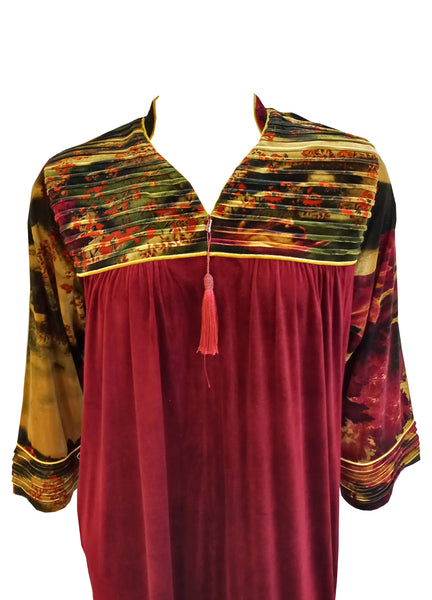 Women's velvet half-zipper dress with long sleeves 4527