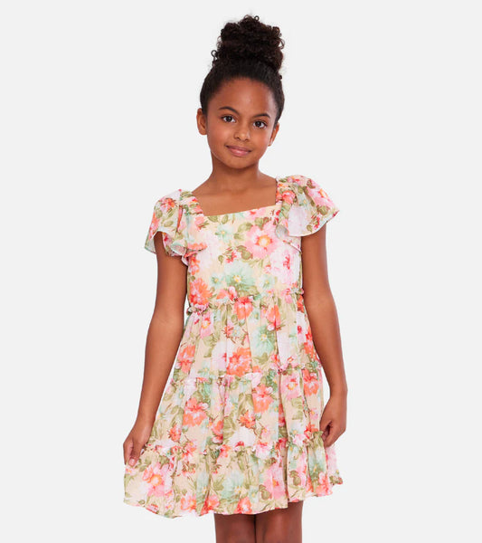 FAITH FLORAL TIERED DRESS 12280