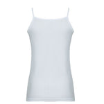 Women's White Strappy Ribbed 100% Cotton Undershirt  30190
