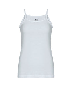Women's White Strappy Ribbed 100% Cotton Undershirt  30190