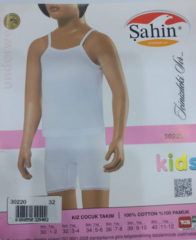 Girls' Slim Fit set T-shirt with short 30220