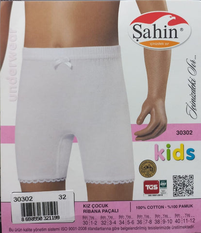 Girls' cotton lace shorts 30302