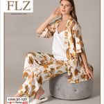 WOMEN'S SUMMER DRESSING GOWN THREE PIECE SET FLZ 31-127