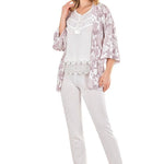 WOMEN'S SUMMER TRIPLE SUIT WITH LACE DETAILED DRESSING Gown FLZ 31-74