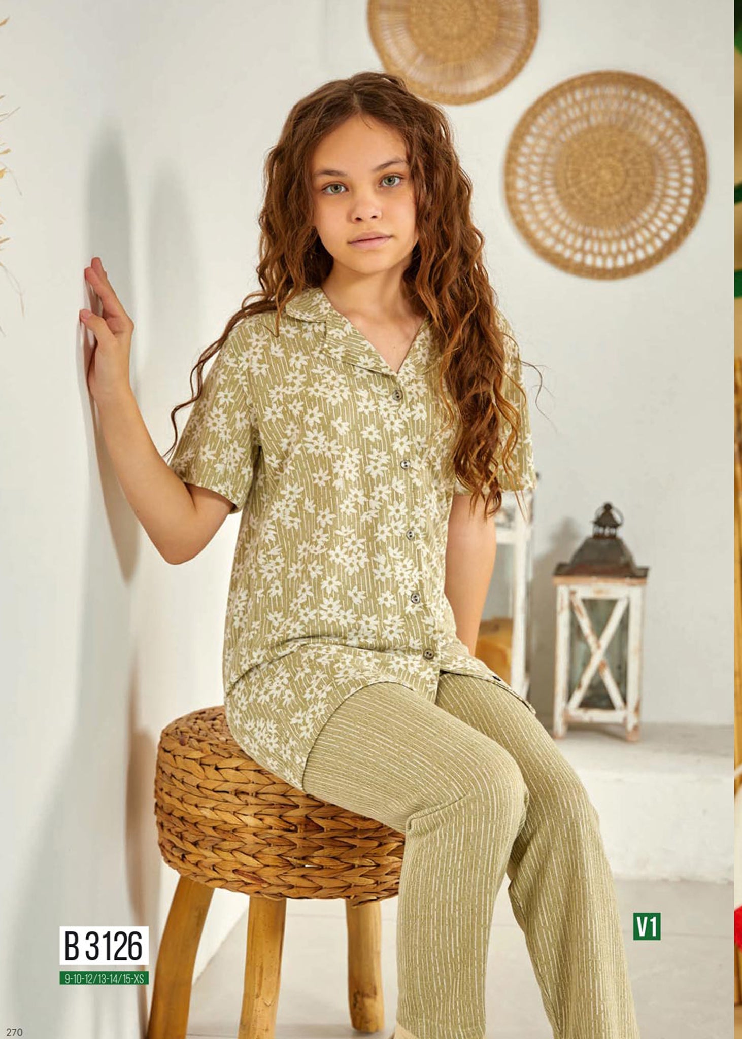 Turkish cotton children's pajamas 3126