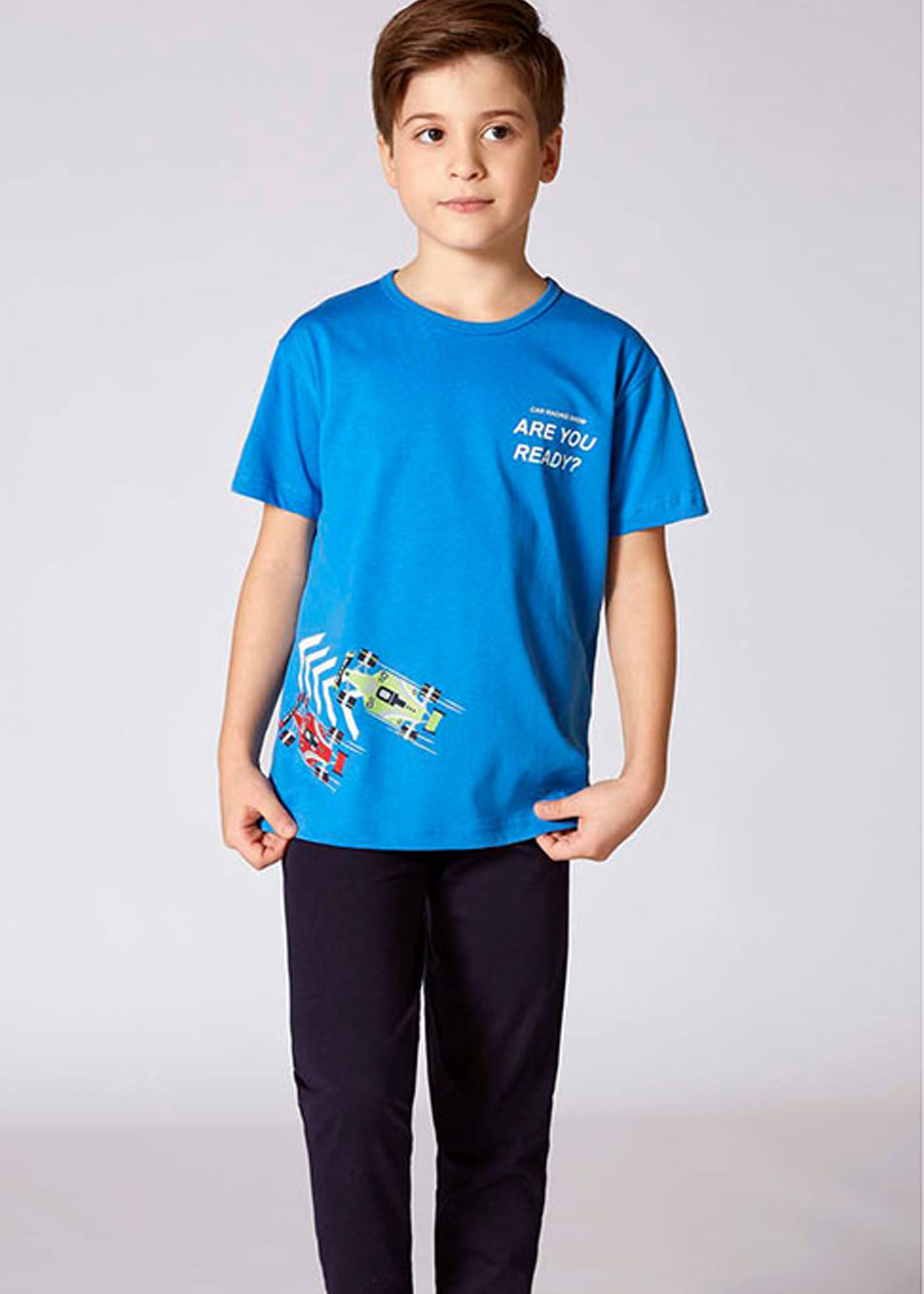 Boys' cotton pajamas, blouse with pants - 3272