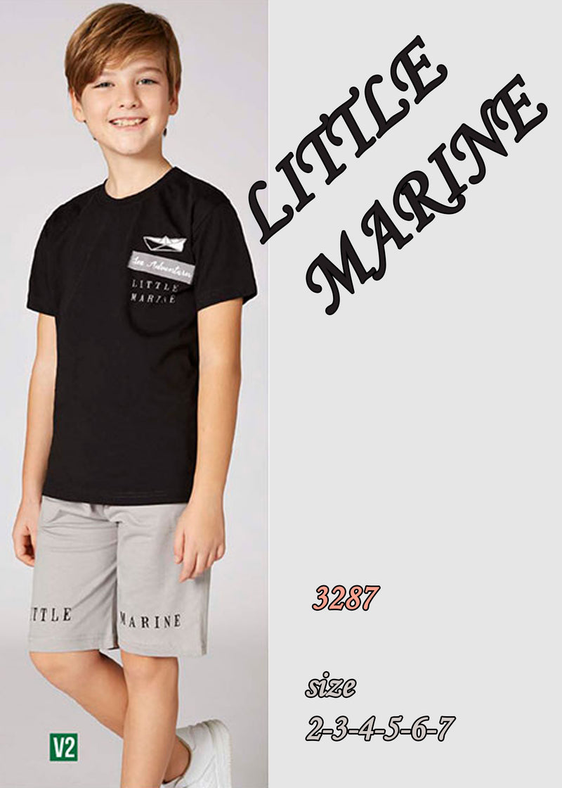 Boys' cotton pajamas, top and pants - LITTLE MARINE 3287