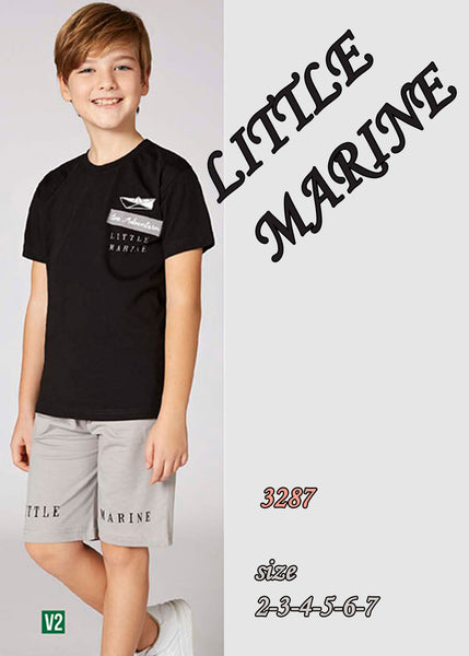 Boys' cotton pajamas, top and pants - LITTLE MARINE 3287