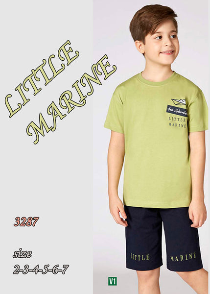 Boys' cotton pajamas, top and pants - LITTLE MARINE 3287