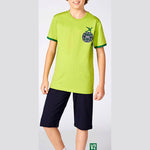 Boys' Turkish cotton pajamas, blouse with shorts 3320