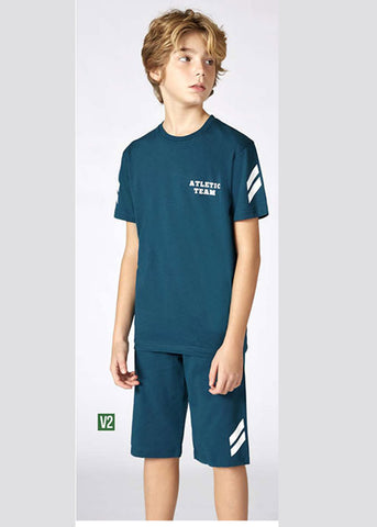 Boys' Turkish cotton pajamas, blouse with shorts 3322