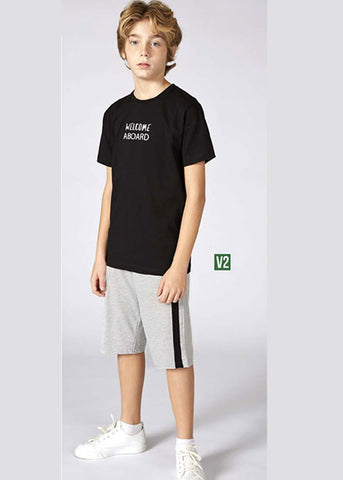 Boys' Turkish cotton pajamas, blouse with shorts 3327