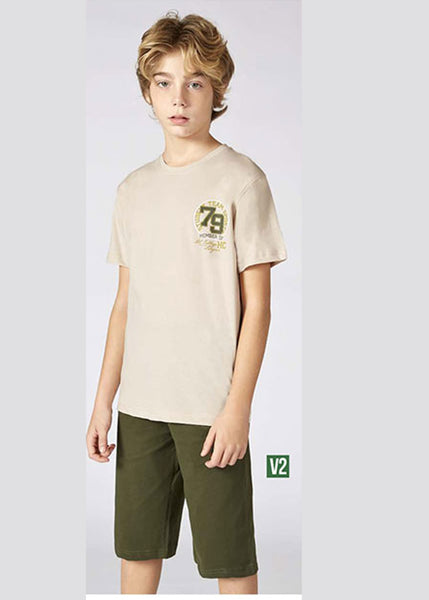 Boys' Turkish cotton pajamas, blouse with shorts 3328