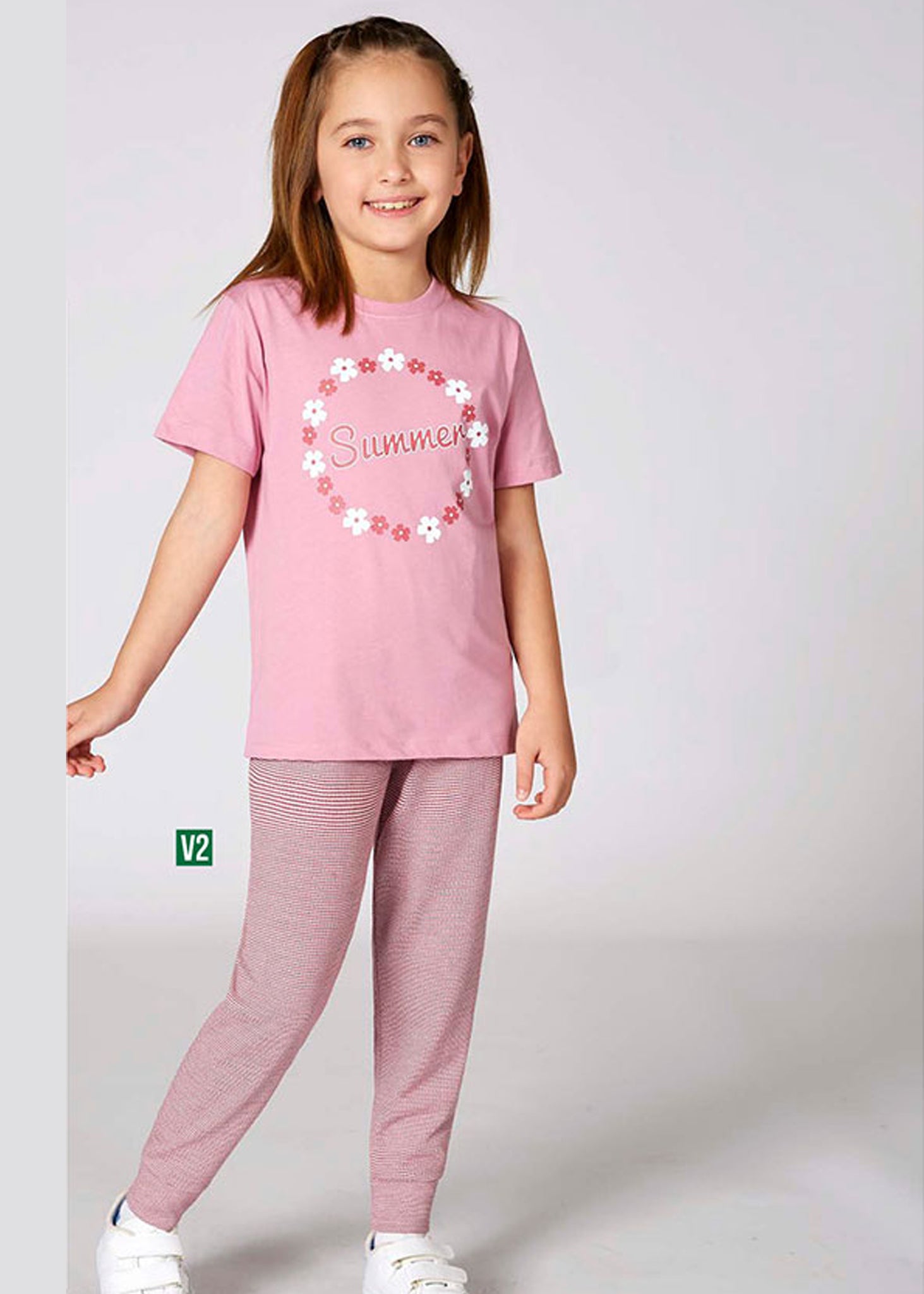Turkish girls' pajamas, blouse with long pants 3338