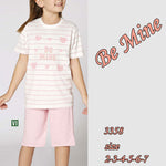 Girls' Cotton Pajamas with Hearts Print by Be Mine 3358