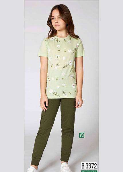 Turkish girls' pajamas, blouse with long pants 3372