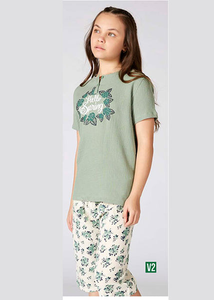 Turkish girls' cotton pajamas, large sizes 3387