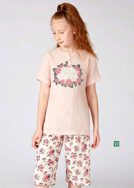 Turkish girls' cotton pajamas, large sizes 3387