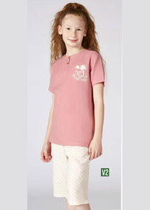 Turkish girls' cotton pajamas, large sizes 3389