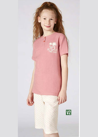 Turkish girls' cotton pajamas, large sizes 3389